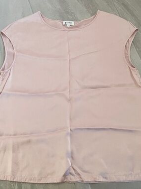 Lilysilk Blush Pink Cap Sleeve 100% Silk Tee Shirt